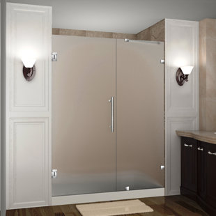 ASTON Nautis 64" x 72" Hinged Completely Frameless Shower Door