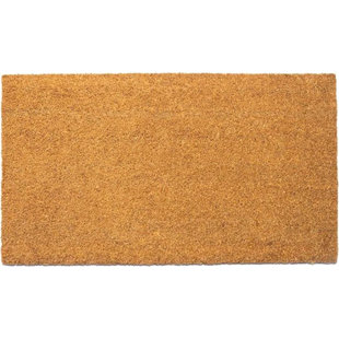 THE FINE LIVING COMPANY Coir Doormats Basic Plain, Natural Coco Coir Mats with Non-Slip PVC Backing, Autumn Indoor Outdoor Mats - Beige