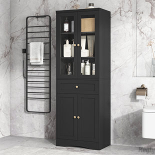 KEYLY INC Tall Bathroom Storage Cabinet with Adjustable Shelf