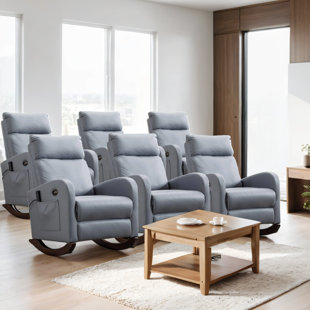 ISABELLE & MAX™ 25.98" Wide Soft Breathable Faux Leather Rocker Power Recliner With Massager & Heat & Usb Port