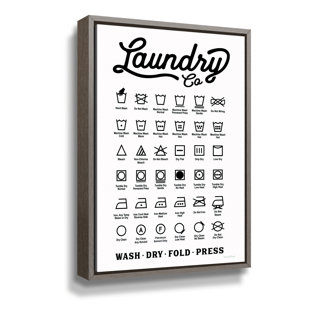 TRINX Laundry Co' by Lettered & Lined, Laundry Symbol Reference Chart, Textual Canvas Wall Art