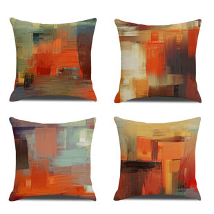 ZYAWP Geometric Linen Throw Pillow Case 18X18inch