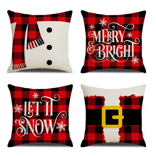 ZYAWP Christmas Throw Pillow Covers 18 X 18 Inch Set Of 4