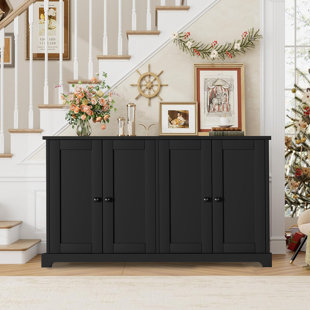 Winston Porter Buffet Cabinet With Storage, 51" W Sideboard Buffet Cabinet With 4 Doors, Farmhouse Buffet Cabinet With Storage Coffee Bar Sideboard For Kitchen, Living Room