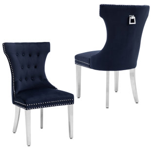ROSDORF PARK Haikey 19.49'' H Tufted Velvet Upholstered Side Chair (Set of 2)
