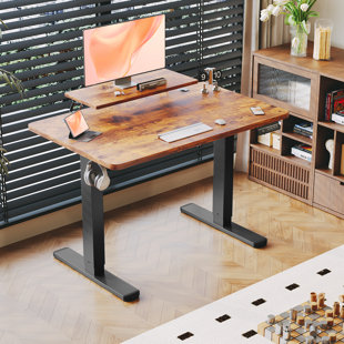 INBOX ZERO T-Shape Electric Standing Desk With Monitor Stand Memory Smart Pannel Home Office Desk