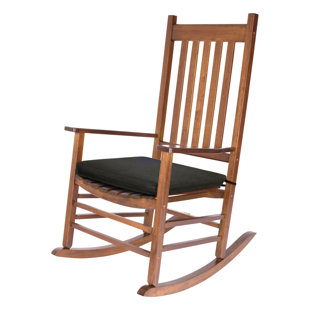 SHINE COMPANY INC. Emjay Wood Outdoor Rocker Chair With Cushion Set