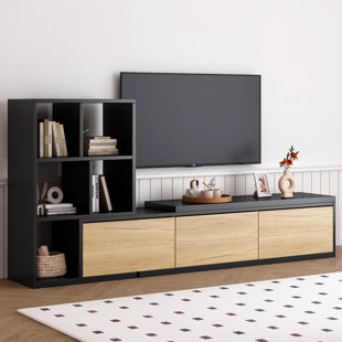 SISCAR LANDS Adjustable Entertainment Center With Storage Cabinets