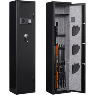 LIZEVINC 3-5 Gun Safes, Rifle Safe Long Gun Safe for Home, Quick & Easy Access Gun Cabinets for Home Rifle and Pistols with Removable Shelf & Adjustable Racks