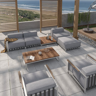 OUTSY Sunrise 6 - Person Outdoor Seating Group with Sunbrella Cushions