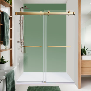 I-HOMARE 68-72"W X 76" H Double Sliding Soft-Closing Shower Door with 3/8" (10 mm) Tempered Glass