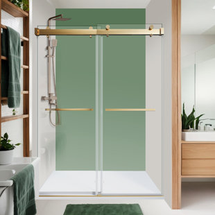 I-HOMARE 56-60"W X 76" H Double Sliding Soft-Closing Shower Door with 3/8" (10 mm) Tempered Glass