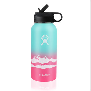 S-SUMDOP 32oz. Wide Mouth Straw Lid Vacuum Insulated Stainless Steel Water Bottle