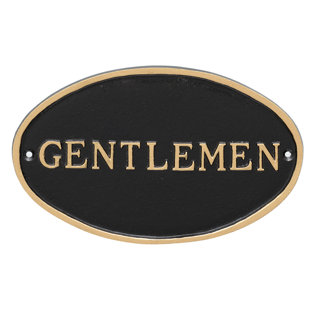 MONTAGUE METAL PRODUCTS INC. Oval Gentlemen Restroom Statement Address Plaque