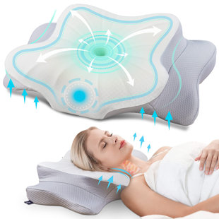 QUALITY FLOORING INC. Cervical Pillow For Neck And Shoulders, Contoured Memory Foam Pillow, Ergonomic Neck Support Pillow For Side And Back Stomach Sleepers With Pillowcase