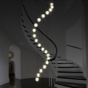 CHACIVAGARHSPACE CO., LTD 20-Light Dimmable Real Crystal Bubble Globe Clusters Chandelier (Bulbs Included)