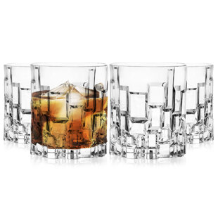 BARSKI Whiskey Glasses - Double Old Fashioned Rocks Glass - Set of 4 - 11 oz (Set of 4)