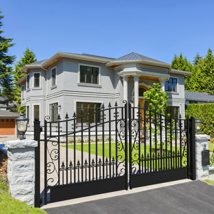 ALEKO Steel Dual Swing Driveway Gate - VENICE Style