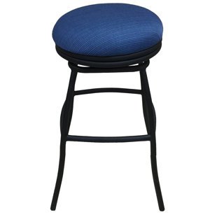 TOBIAS DESIGNS Bonnie Metal Outdoor Stool with Cushion