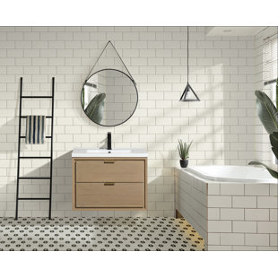 ARI KITCHEN & BATH Hermosa 30" Single Bathroom Vanity With Ceramic Countertop