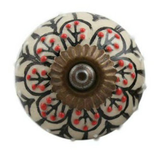 MARKTSQ Oversized Hand Painted 1.6" Diameter Round Knob (Set of 4)