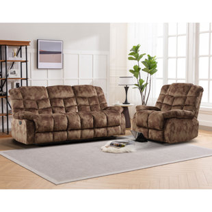 BONZY HOME 2 - Piece Modern And Soft Manual Reclining Living Room Set