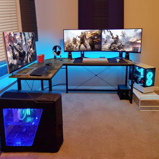 INBOX ZERO Desarae Adjustable L-Shaped Computer Desk