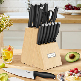 Kuisine 15 Piece Stainless Steel Knife Block Set