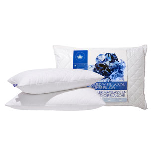 CANADIAN DOWN & FEATHER COMPANY Quilted White Goose Feather Pillow - 2 Pack (Set of 2)