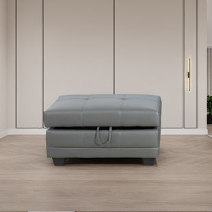 LEANN WALL WHISPERERS Faux Leather Ottoman