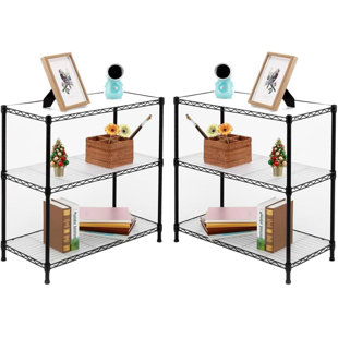 Rona 3-Shelf Shelving Unit With Heavy Duty Adjustable Steel Wire Shelvesand Liners By Efine (Set of 2)