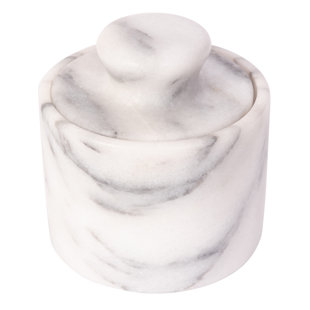ARTIFACTS TRADING Marble Salt Celler (Matte Finish), 3" X 3.25" - BLACK