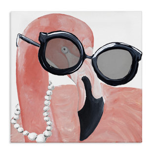 STUPELL INDUSTRIES " Glam Fashion Pink Flamingo Sunglasses Pearls Bird "