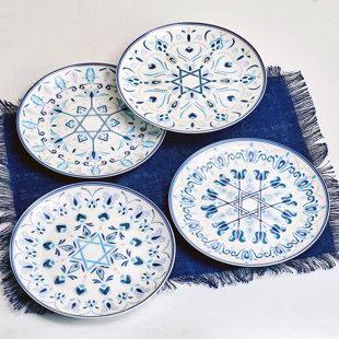 Mikasa Hanukkah Celebration Bone China 9-In Salad Plates, Set Of 4