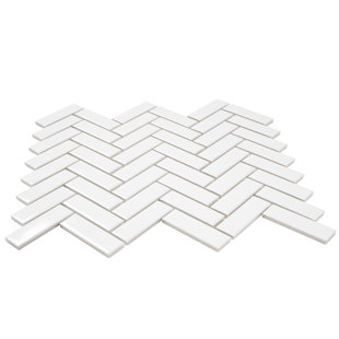 PARVATILE (38178) 1" x 3" Porcelain Chevron Mosaic Wall & Floor Tile