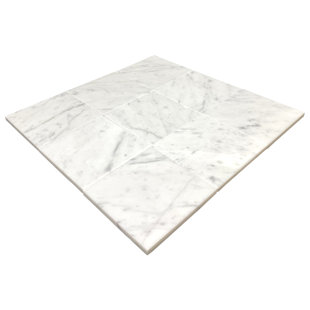 PARVATILE Carrara 4" x 4" Marble Marble Look Wall Tile