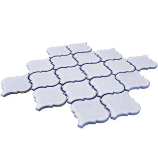PARVATILE (38178) 3.3" x 3.4" Porcelain Arabesque Mosaic Floor Use Tile