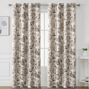 QUALITY FLOORING INC. Blackout Curtains , 2 Panels Set Floral Print Curtain Drapes For Living Room Thermal Insulated Grommet Window Curtains For Bedroom - Traditional Floral In Sage