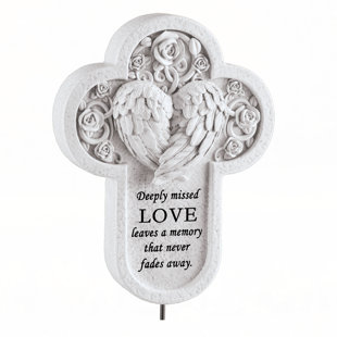 FLEUR DE LIS LIVING Stone-Looking Deeply Missed Memorial Garden Stake