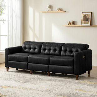 EBERN DESIGNS Gurdarshan 84.5"W Mid-Century Modern Oversized Dual-Motor Power Sectional Sofa
