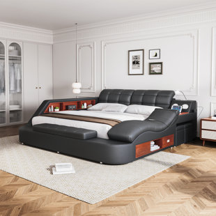 JUXING FURNITURE INC Upholstered Sleigh Bed