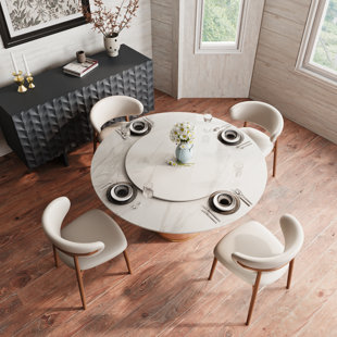 BAOFULIX 5pcs Modern Mid-century Dining Table Set