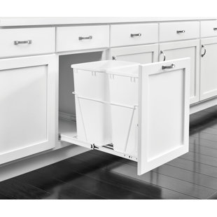 REV-A-SHELF White Steel Pullout Waste/Trash Container