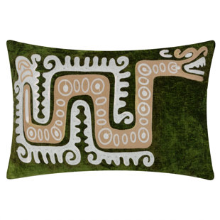 LANGLEY STREET Raoul Abstract Green Rectangular Throw Cushion Cover