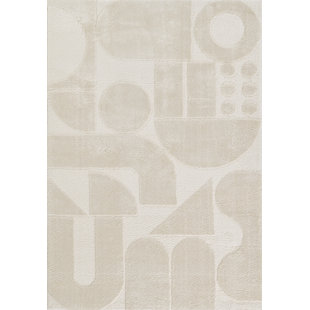 NOVOGRATZ Novograzt by Momeni Taylor Geometric Polyester Ivory Area Rug 5'3" X 7'6"