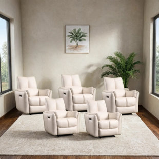 HOKKU DESIGNS 33.9''Wide Modern Soft Upholstered Standard Power Recliner With USB And Type C