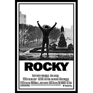 BUY ART FOR LESS Back To School College Framed Posters!! " Rocky 1 Movie Poster Sylvester Stallone Philadelphia PA Boxing Talia Shire Burt Young Carl Weathers Burgess Meredith Underdog Hero Story "