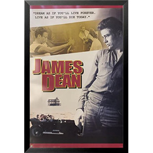 BUY ART FOR LESS James Dean Collage - Dream as if You'll Love Forever. Live as if You'll Die Today Framed Graphic Art