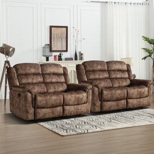 BONZY HOME 63.8" Wide Modern And Super Soft Upholstered Manual Loveseat(Set Of 2)