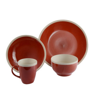 COLORUS CHINA Alecto 16 Piece Porcelain China Dinnerware Set - Service for 4